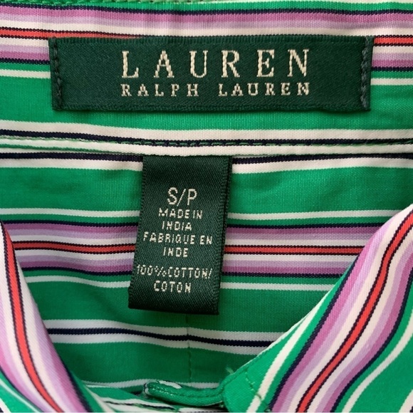 Lauren Ralph Lauren NWT 100% Cotton Woman’s Button Down Vertical Striped Shirt - Picture 9 of 13